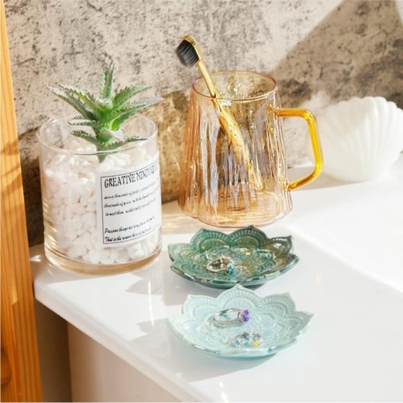 Indie Mandala Floral Boho Hamsa Jewelry Trinket Ring Dish Ceramic Key Holder - Picture 8 of 11